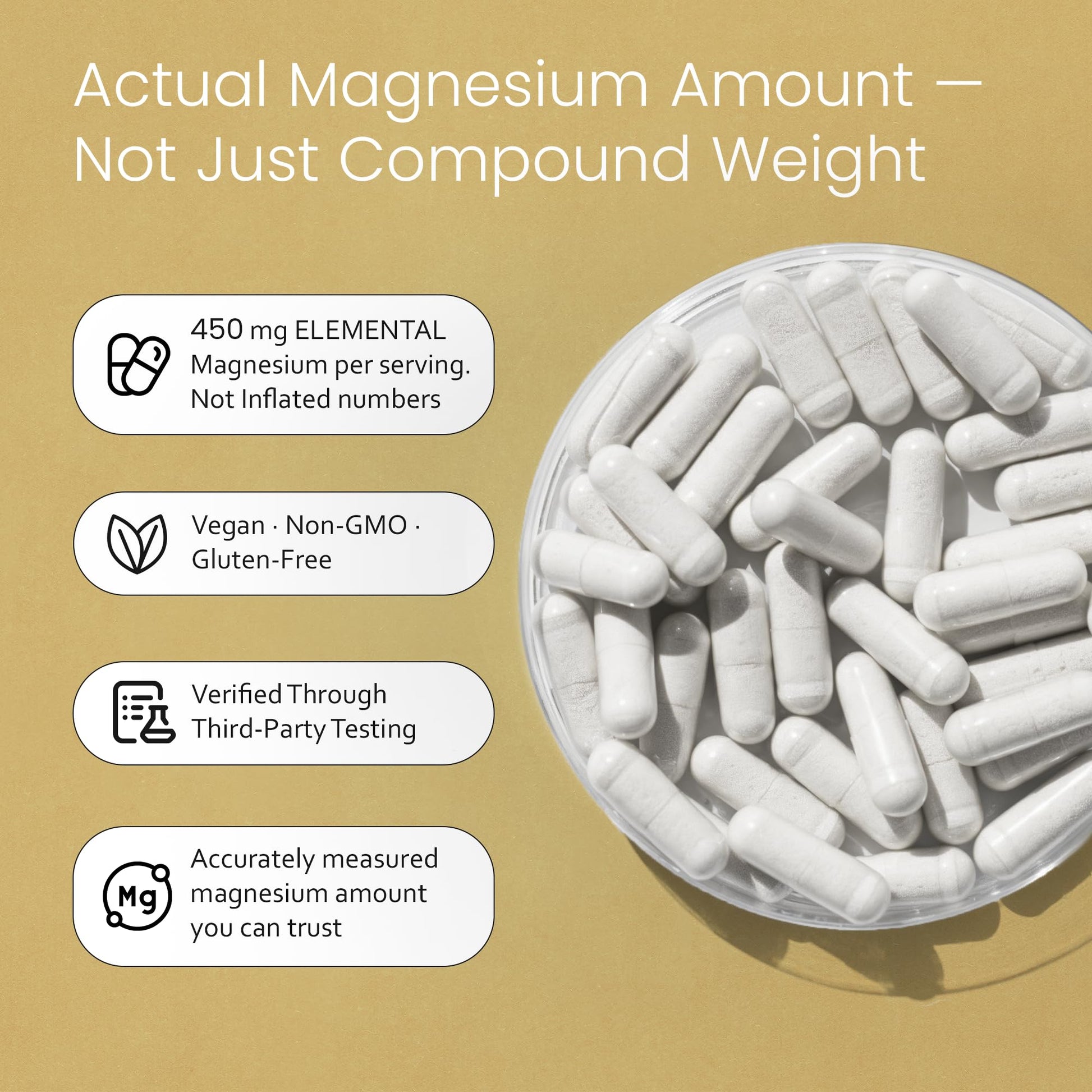 NaturaLife Labs Magnesium Glycinate - 450 mg per Serving – 120 Vegan Capsules - Non-GMO, Gluten-Free, Vegan - PrimeBioHealth - canada supplements