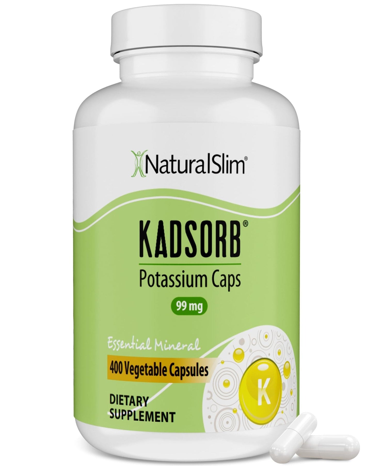 NaturalSlim Natural Potassium Citrate Gluconate 99 mg - Kadsorb Supports Electrolyte Balance & Normal pH - Absorbable Potassium Supplements - PrimeBioHealth - canada supplements