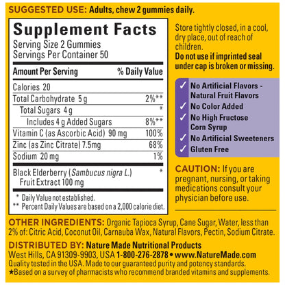 Nature Made Elderberry Gummies with Vitamin C and Zinc, Dietary Supplement for Immune Support - PrimeBioHealth - canada supplements