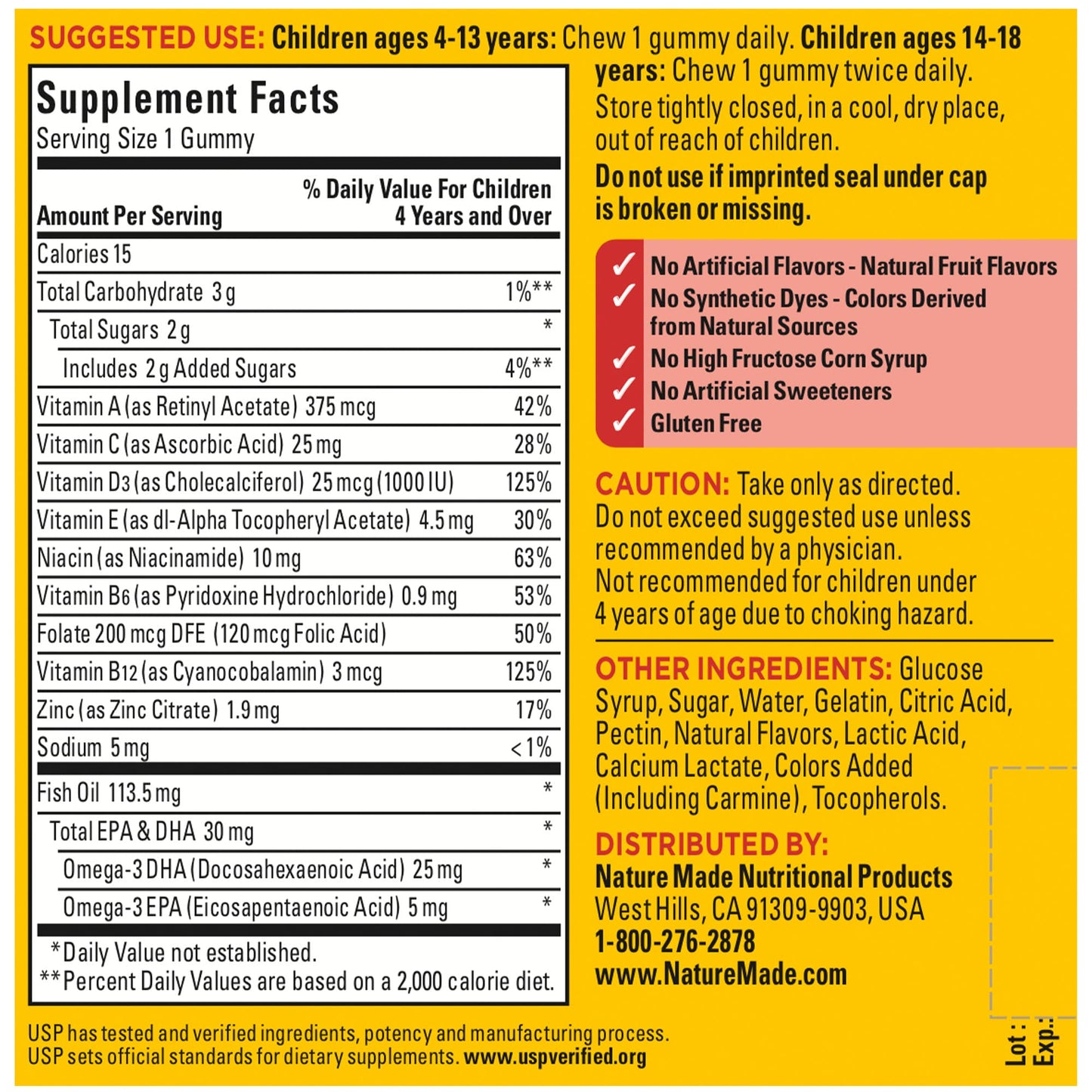 Nature Made Kids First Multivitamin with Omega-3, Kids Gummy Multivitamins with Vitamins and Minerals for Nutritional Support, 70 Gummies - PrimeBioHealth - canada supplements