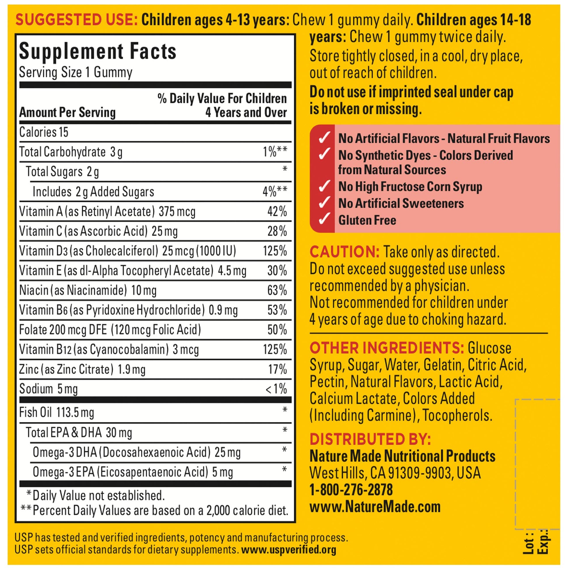 Nature Made Kids First Multivitamin with Omega-3, Kids Gummy Multivitamins with Vitamins and Minerals for Nutritional Support, 70 Gummies - PrimeBioHealth - canada supplements