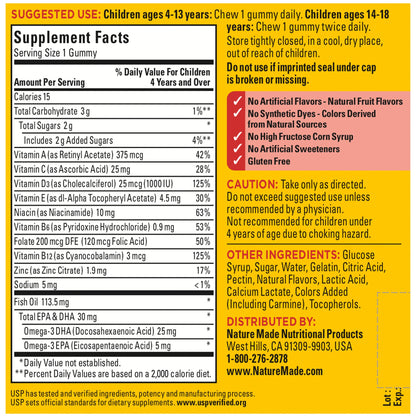 Nature Made Kids First Multivitamin with Omega-3, Kids Gummy Multivitamins with Vitamins and Minerals for Nutritional Support, 70 Gummies - PrimeBioHealth - canada supplements