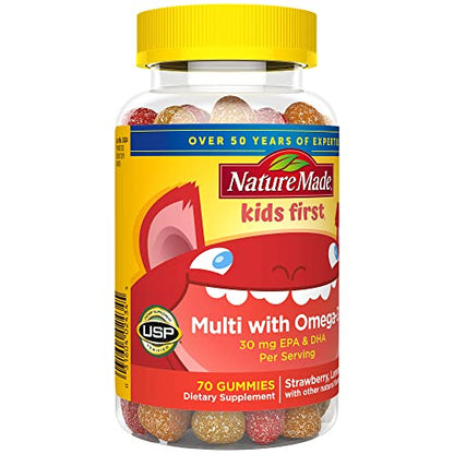 Nature Made Kids First Multivitamin with Omega-3, Kids Gummy Multivitamins with Vitamins and Minerals for Nutritional Support, 70 Gummies - PrimeBioHealth - canada supplements
