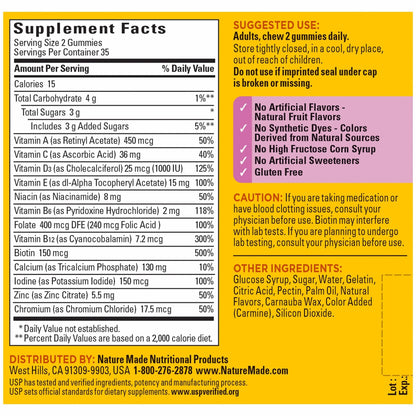 Nature Made Multivitamin For Women, Womens Gummy Multivitamins for Daily Nutritional Support, 70 Multi Vitamin Gummies, 35 Day Supply - PrimeBioHealth - canada supplements