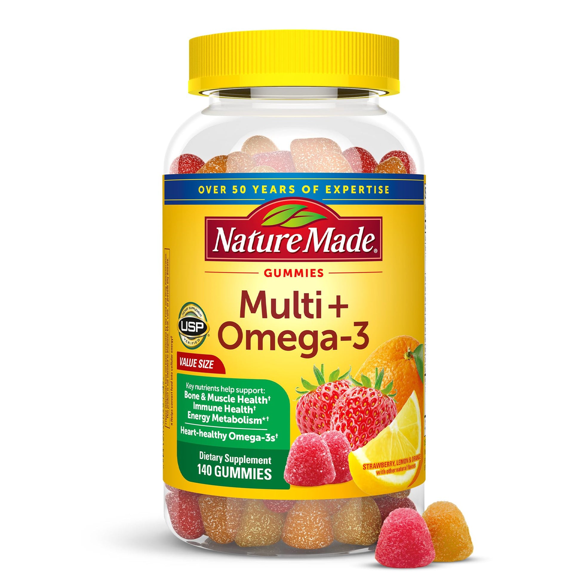 Nature Made Multivitamin + Omega-3, Multivitamin Gummies for Women and Men, Daily Nutritional Support, 140 Adult Gummy Vitamins - PrimeBioHealth - canada supplements
