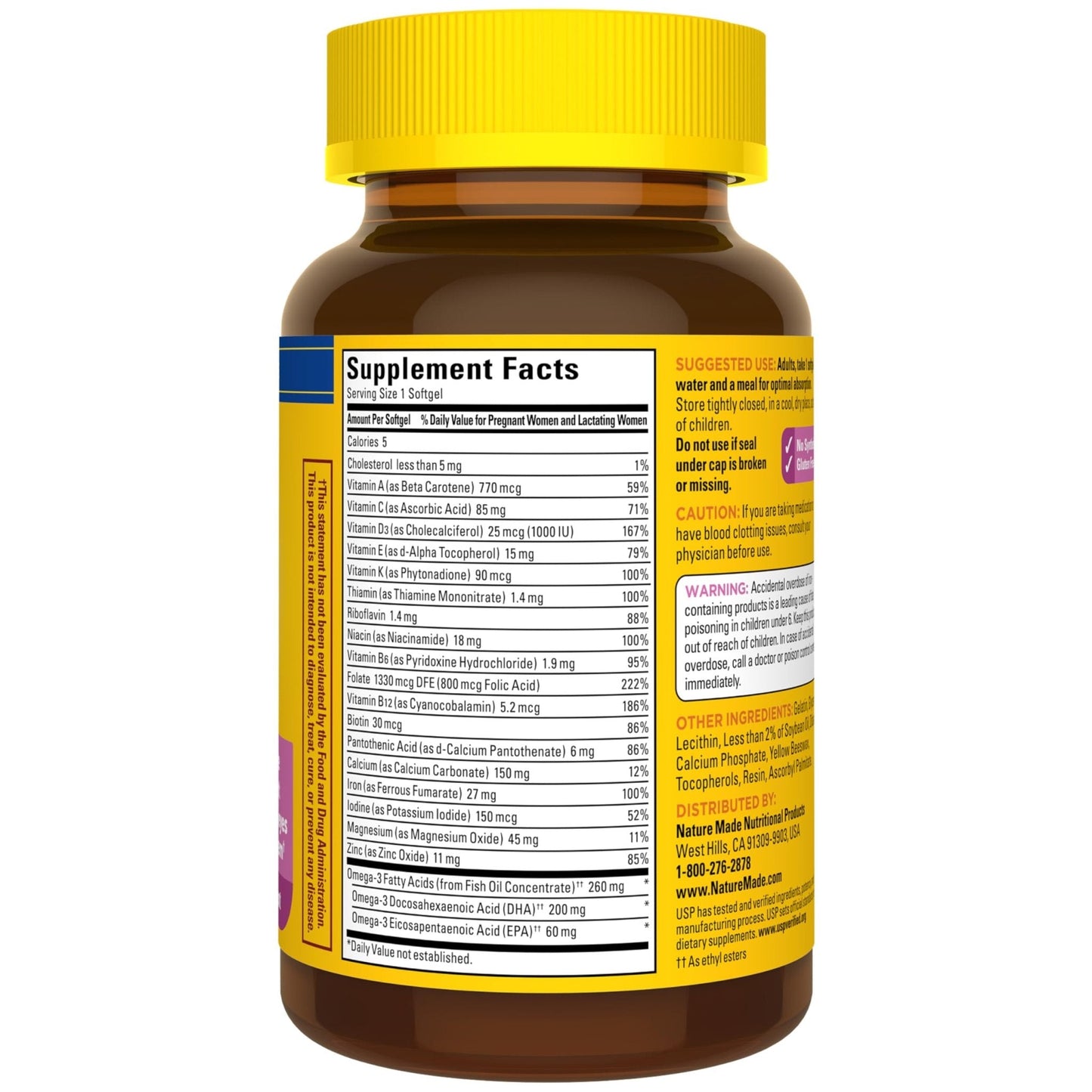 Nature Made Prenatal Vitamins for Women with Folic Acid + DHA, Prenatal Vitamin and Mineral Supplement for Daily Nutritional Support - PrimeBioHealth - canada supplements