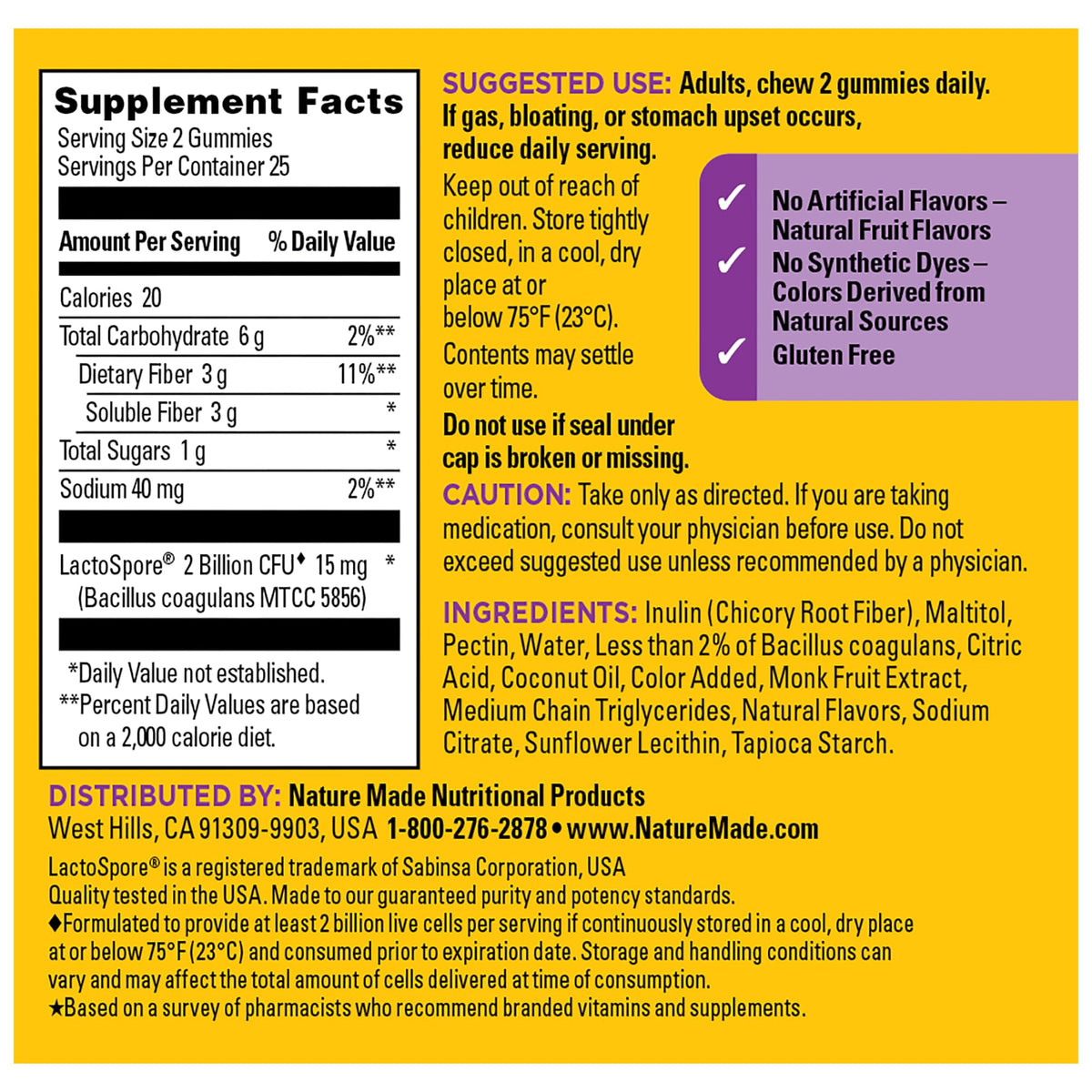 Nature Made Probiotic + Prebiotic Fiber Gummies for Daily Gut Health, Fiber Supplement with Probiotics for Digestive Health Support - PrimeBioHealth - canada supplements