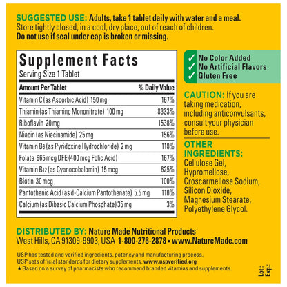 Nature Made Super B Complex with Vitamin C & Folic Acid, B Complex Vitamins for Women and Men, Dietary Supplement - PrimeBioHealth - canada supplements