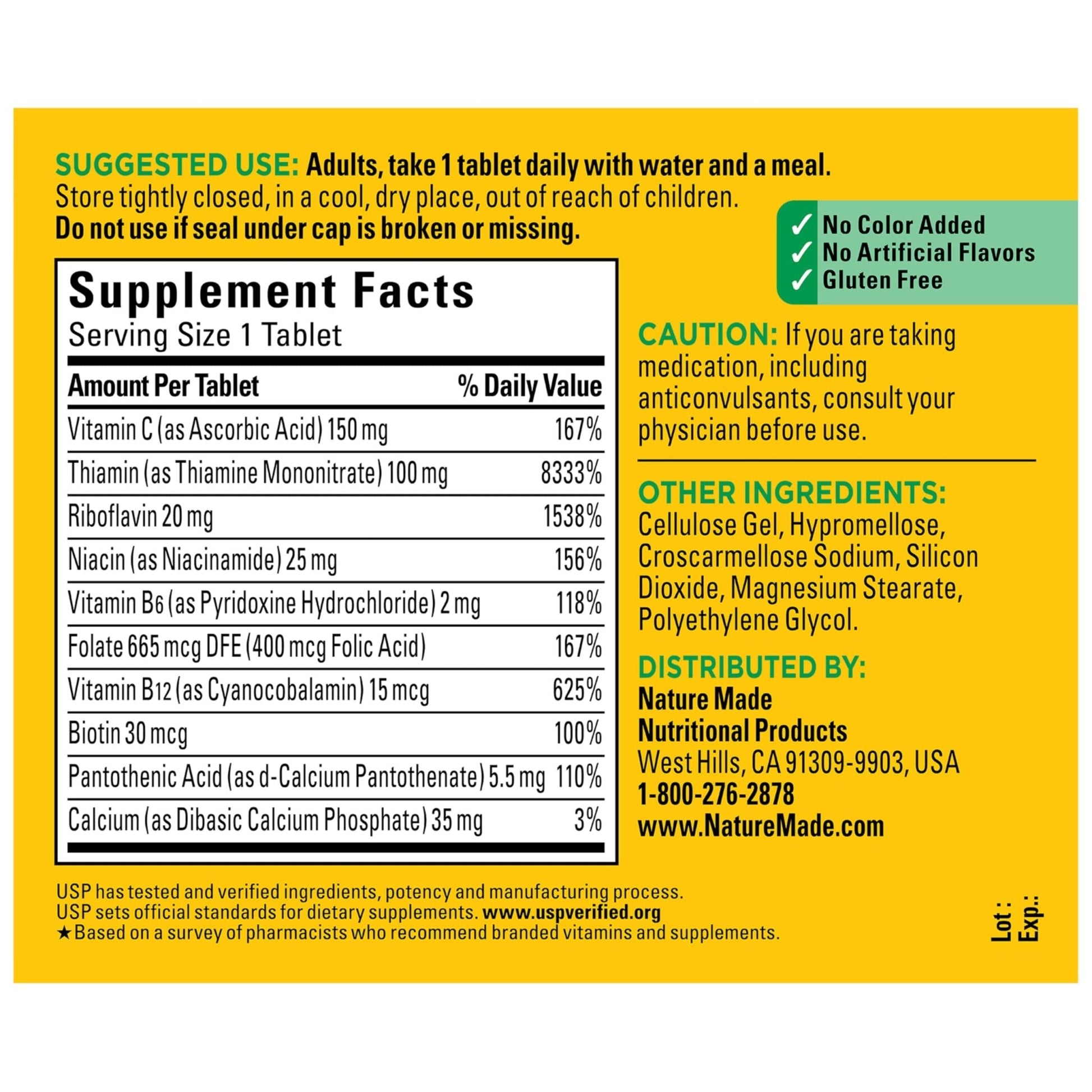 Nature Made Super B Complex with Vitamin C & Folic Acid, B Complex Vitamins for Women and Men, Dietary Supplement - PrimeBioHealth - canada supplements