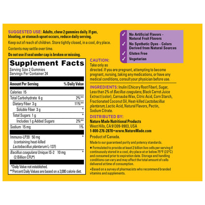 Nature Made Triple-Action Biotics, Gut and Immune Health Support, Digestive Probiotics for Women and Men, Prebiotic Fiber Gummies, 48 Gummies, 24 Day Supply - PrimeBioHealth - canada supplements
