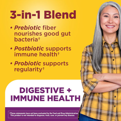 Nature Made Triple-Action Biotics, Gut and Immune Health Support, Digestive Probiotics for Women and Men, Prebiotic Fiber Gummies, 48 Gummies, 24 Day Supply - PrimeBioHealth - canada supplements