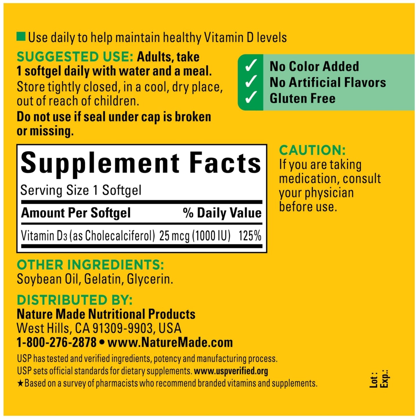 Nature Made Vitamin D3 1000 IU (25 mcg), Vitamin D Supplement for Bone, Teeth, Muscle and Immune Health Support, 300 Softgels, 300 Day Supply - PrimeBioHealth - canada supplements