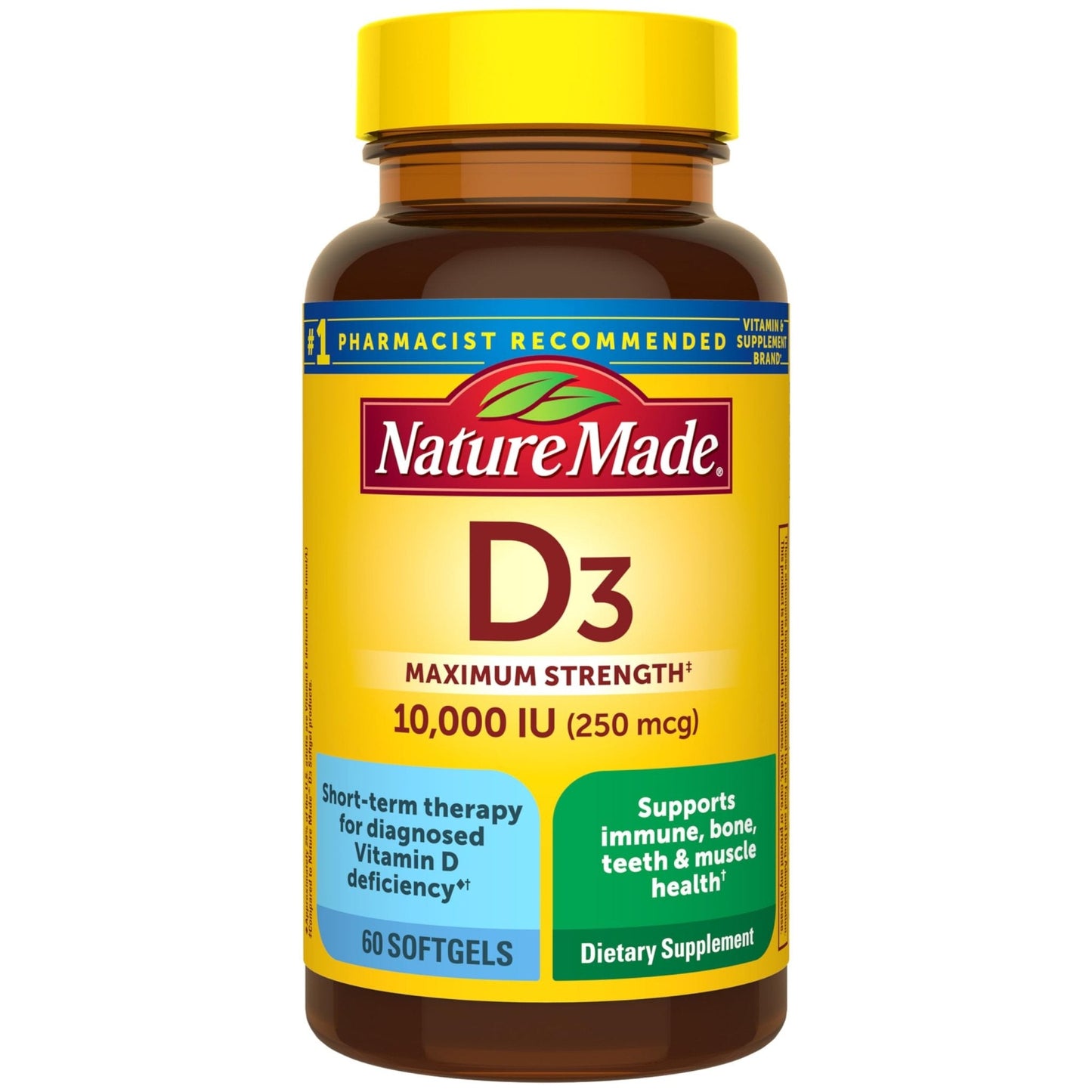 Nature Made Vitamin D3 10000 IU (250 mcg) Maximum Strength, Vitamin D Supplement for Bone and Immune Health Support - PrimeBioHealth - canada supplements