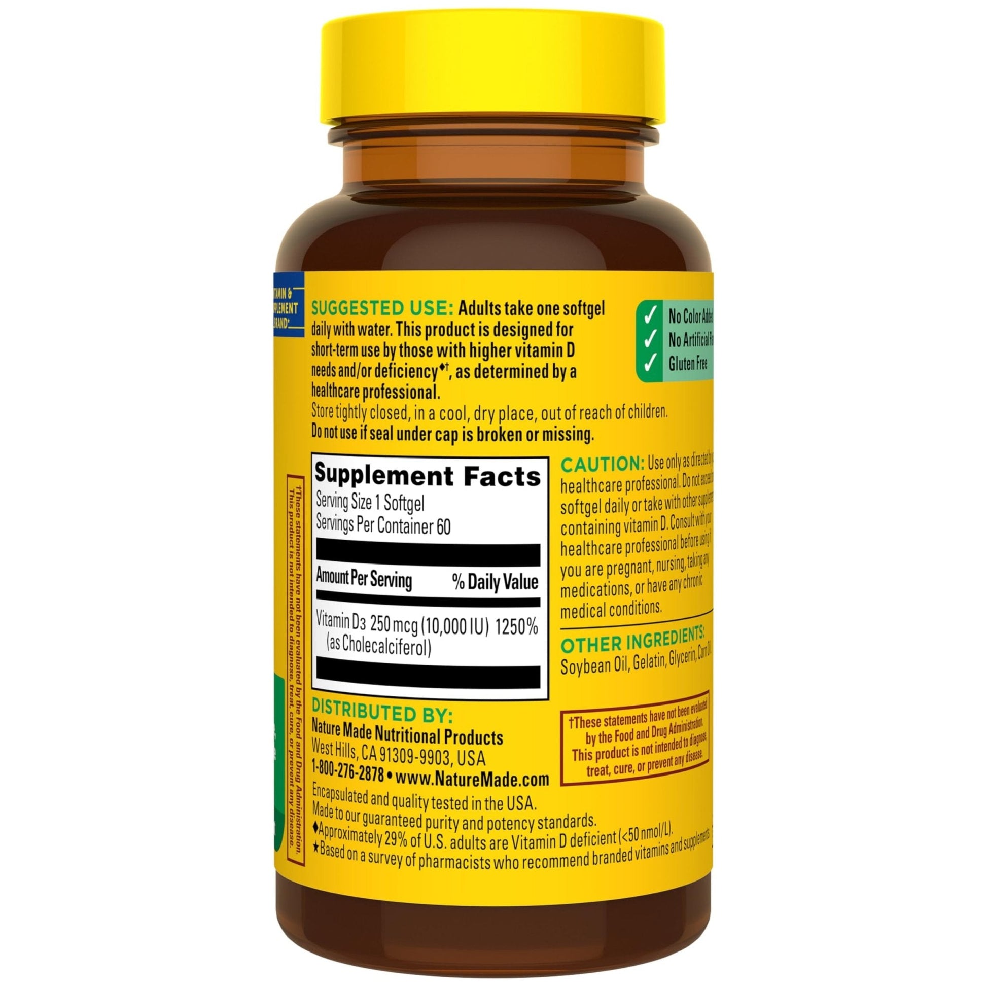Nature Made Vitamin D3 10000 IU (250 mcg) Maximum Strength, Vitamin D Supplement for Bone and Immune Health Support - PrimeBioHealth - canada supplements