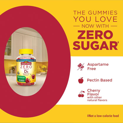 Nature Made Zero Sugar Vitamin D3 Gummies 2000 IU (50 mcg) Per Serving, Bone & Immune Support, Aspartame Free - PrimeBioHealth - canada supplements