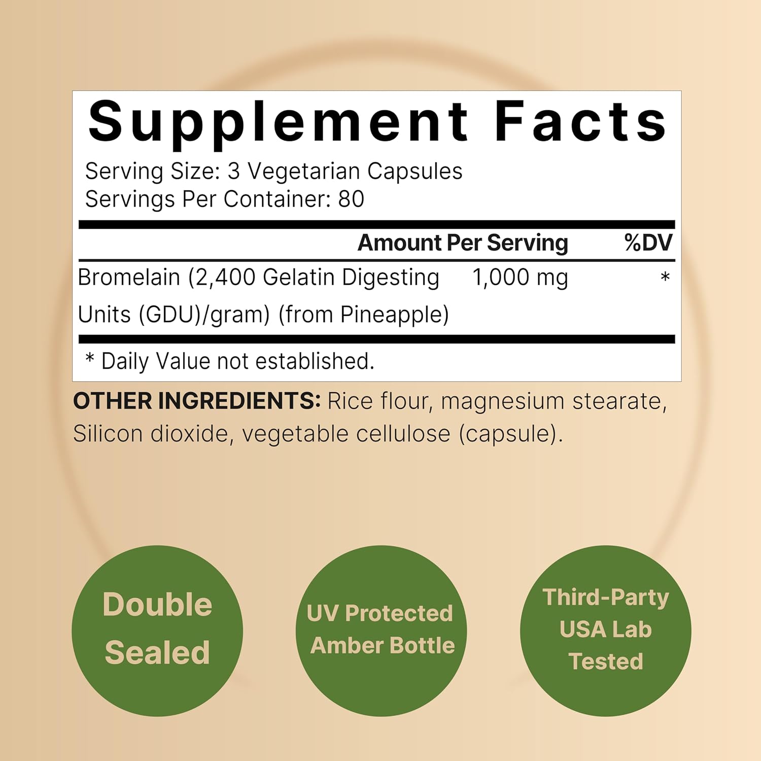 NatureBell Bromelain, 1,000mg Per Serving, 240 Veggie Capsules | 2,400 GDU – Digestive Enzymes & Joint Support Supplement – Proteolytic Enzymes for Digestion, Fresh Pineapple Source – Non-GMO - PrimeBioHealth - canada supplements