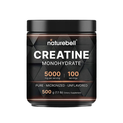 NatureBell Creatine Monohydrate Powder - 500g - Micronized Powder - Delivers 5,000mg Creatine Per Serving - Pre-Workout or Post-Workout Support* - PrimeBioHealth - canada supplements