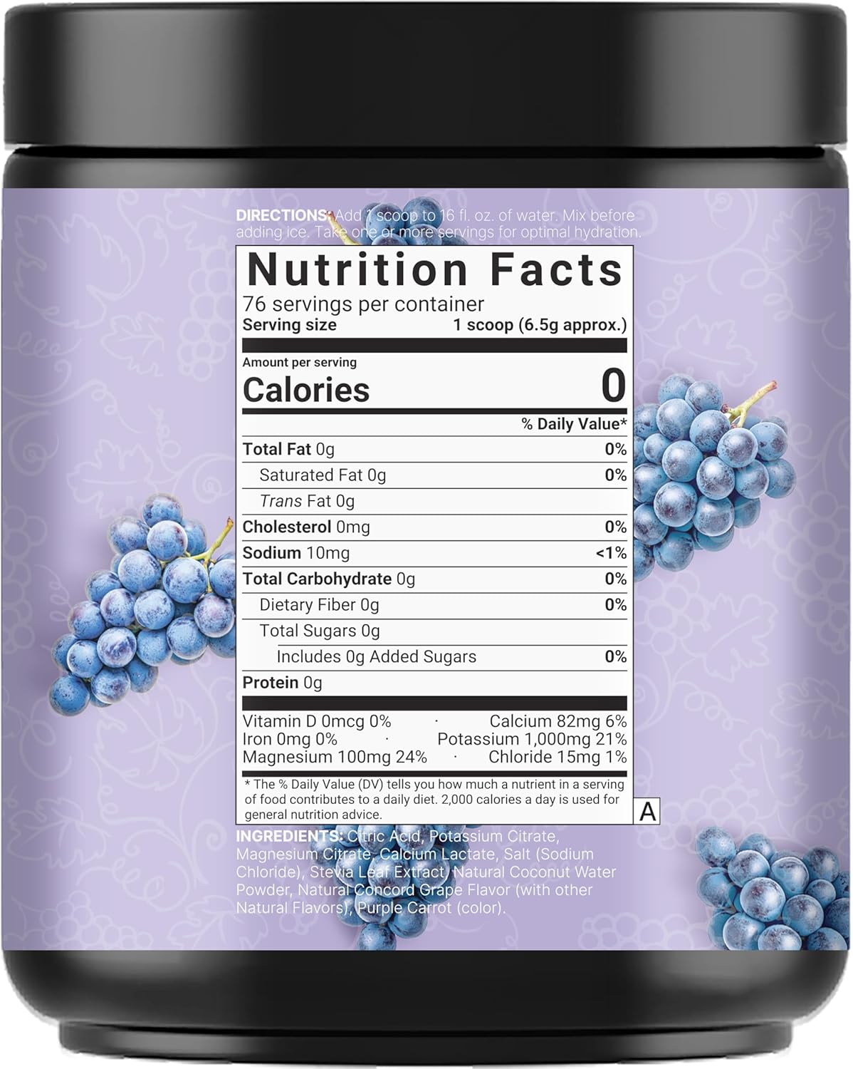 NatureBell Electrolytes Powder No Sugar, 500g (76 Servings) | Keto Fast Hydration Powder, Carnivore-Friendly Electrolyte – 1,000mg High Potassium, Minerals, & Coconut Water – Concord Grape Flavor - PrimeBioHealth - canada supplements