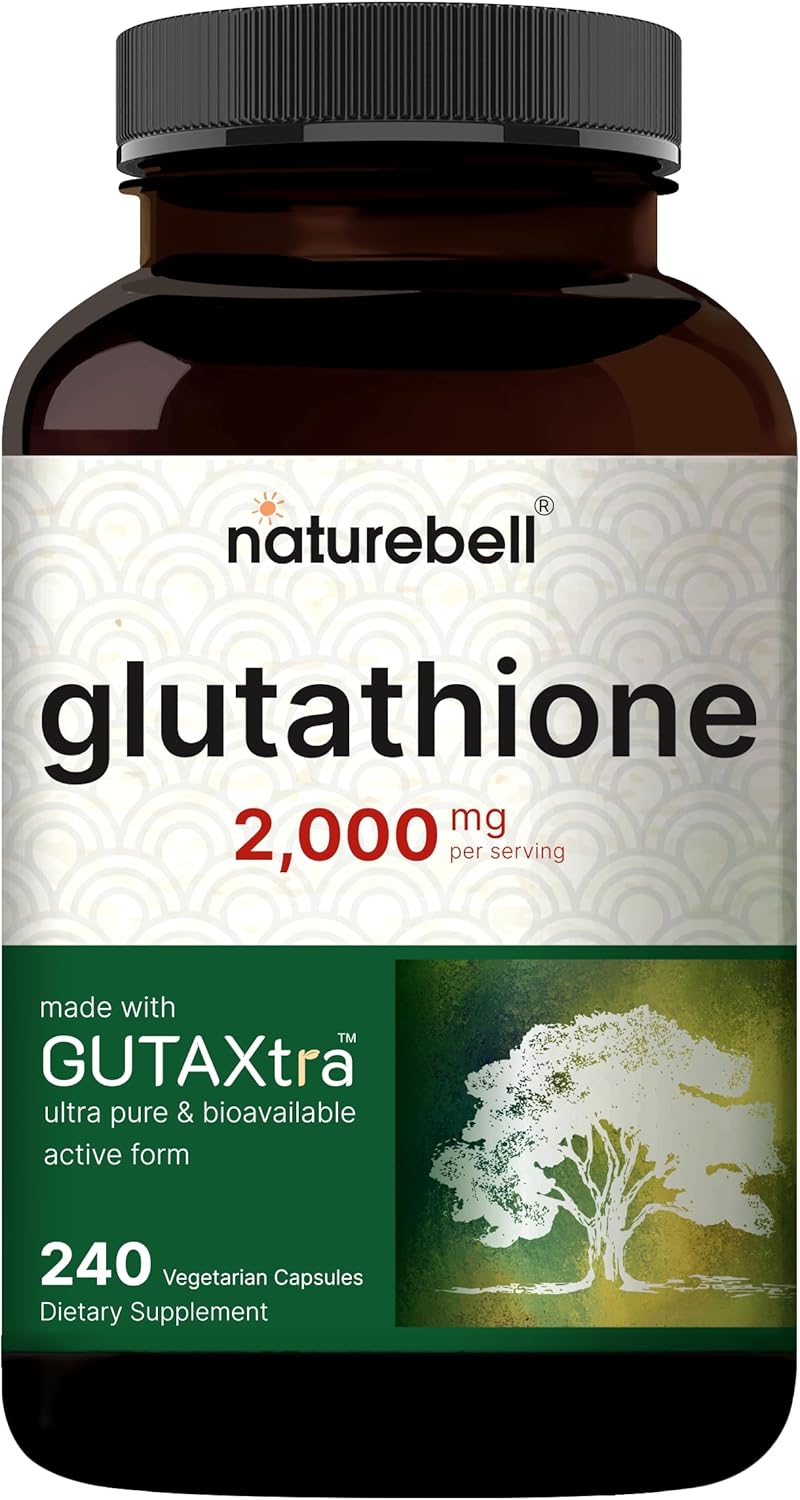 NatureBell Glutathione Supplement 2,000mg Per Serving, 240 Veggie Capsules | 98%+ Purity Verified, Bioavailable Reduced Glutathione Pills, Active Form, Master Antioxidant – Vegan Friendly & Non-GMO - PrimeBioHealth - canada supplements