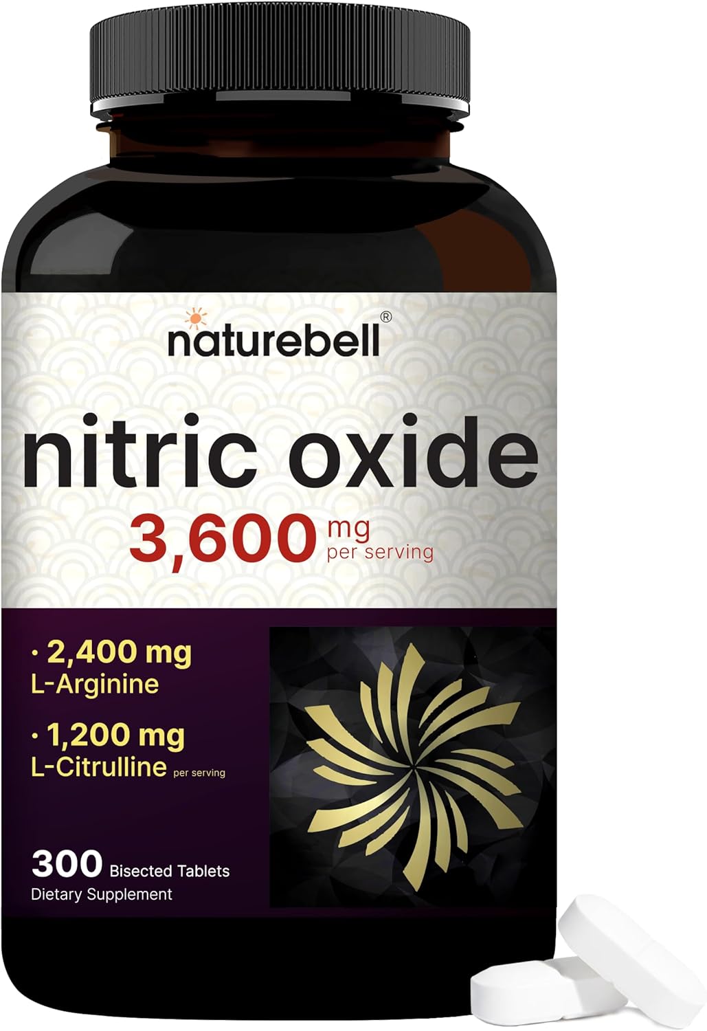 NatureBell Nitric Oxide Supplement for Men & Women – Pre-Workout Formula with L-Arginine & L-Citrulline – 3,600mg, 300 Bisected Tablets (100 Servings) – Max Strength – Non-GMO, Gluten Free* - PrimeBioHealth - canada supplements