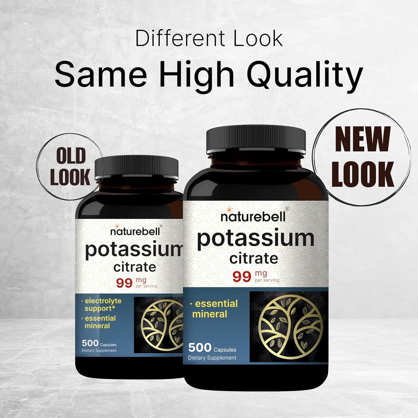 NatureBell Potassium Citrate 99mg, 500 Capsules - Chelated Mineral Supplements - Non-GMO, Gluten Free - PrimeBioHealth - canada supplements
