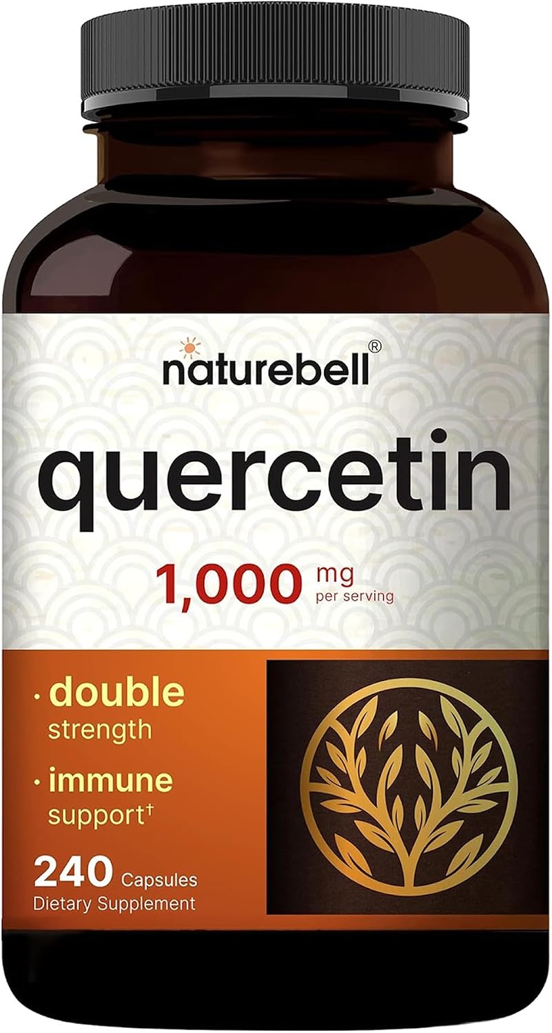 NatureBell Quercetin 1,000mg - 240 Capsules - Ultra Strength Supplement for Healthy Immune Support* - Quercetin Dihydrate from Sophora Japonica - 3rd Party Tested - Single-Ingredient Purity - PrimeBioHealth - canada supplements
