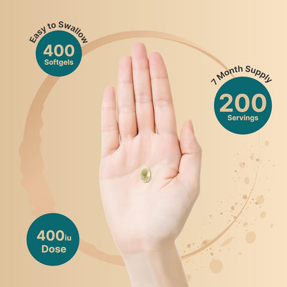 NatureBell Vitamin E Oil Softgels, 400iu Per Serving, 400 Pills | Essential Antioxidant Supplements, Easily Absorbed Form – Supports Skin, Heart, & Immune Health – Non-GMO - PrimeBioHealth - canada supplements
