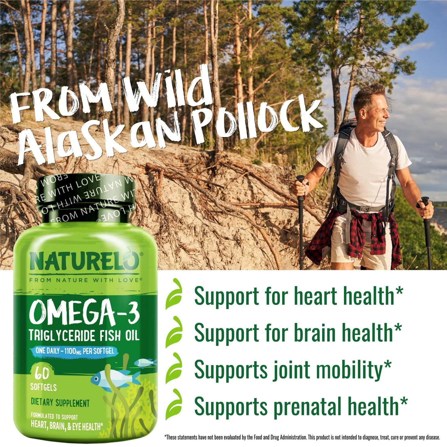 NATURELO Burpless Omega 3 Fish Oil Supplement - 1100mg Triglyceride Omega-3, EPA + DHA, Liquid Fish Oil for Heart, Eye, Brain, Joint Health - PrimeBioHealth - canada supplements
