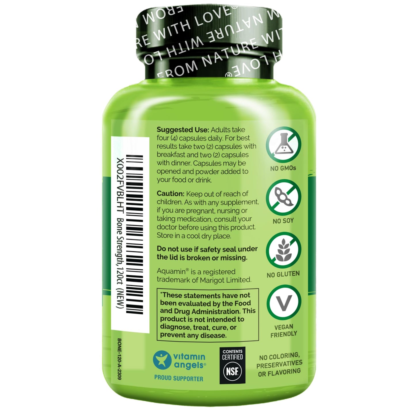NATURELO Calcium Supplement - with Vitamin C, Vitamin D3, K2, and Calcium Magnesium Zinc for Bone Strength with Calcium 600mg - Plant-Based, 120 Vegetarian Capsules - PrimeBioHealth - canada supplements