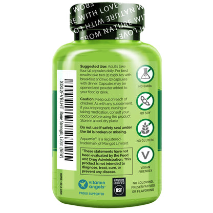 NATURELO Calcium Supplement - with Vitamin C, Vitamin D3, K2, and Calcium Magnesium Zinc for Bone Strength with Calcium 600mg - Plant-Based, 120 Vegetarian Capsules - PrimeBioHealth - canada supplements