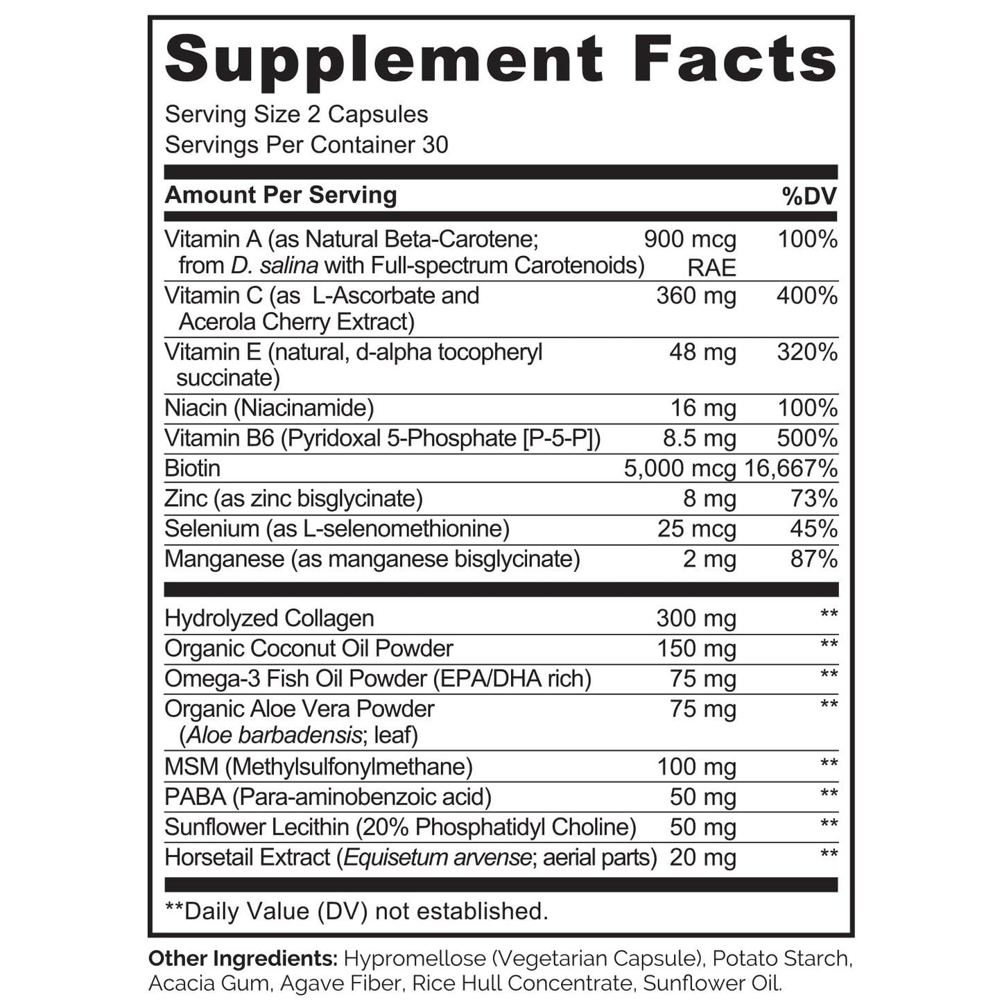 NATURELO Hair, Skin and Nails Vitamins - 5000 mcg Biotin, Collagen, Natural Vitamin E - Supplement for Healthy Skin - PrimeBioHealth - canada supplements