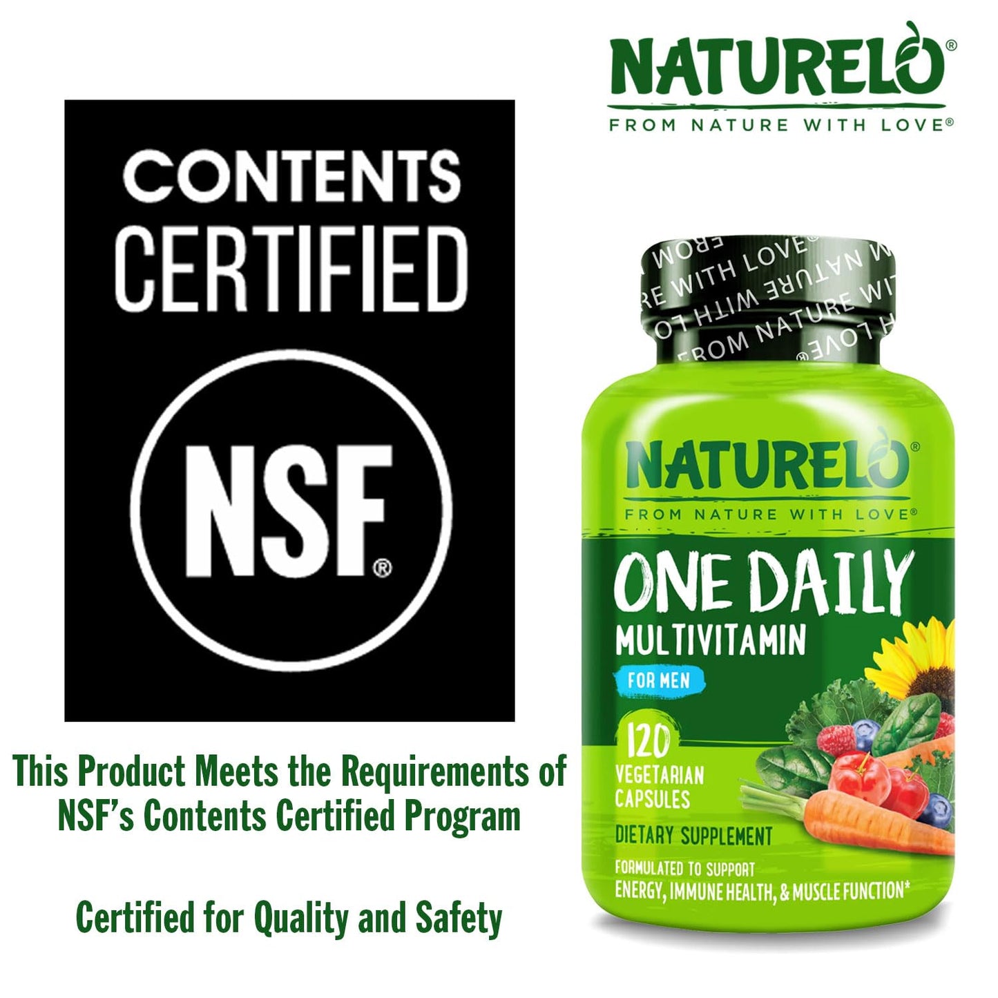 NATURELO Mens Multivitamins - One Daily Multivitamin for Men with Vitamins, Minerals & Organic Whole Foods, Boost Energy & Health - PrimeBioHealth - canada supplements