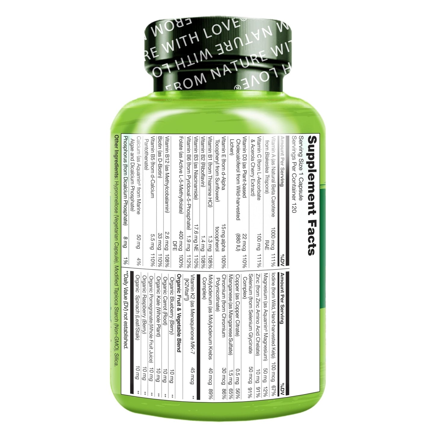 NATURELO Mens Multivitamins - One Daily Multivitamin for Men with Vitamins, Minerals & Organic Whole Foods, Boost Energy & Health - PrimeBioHealth - canada supplements