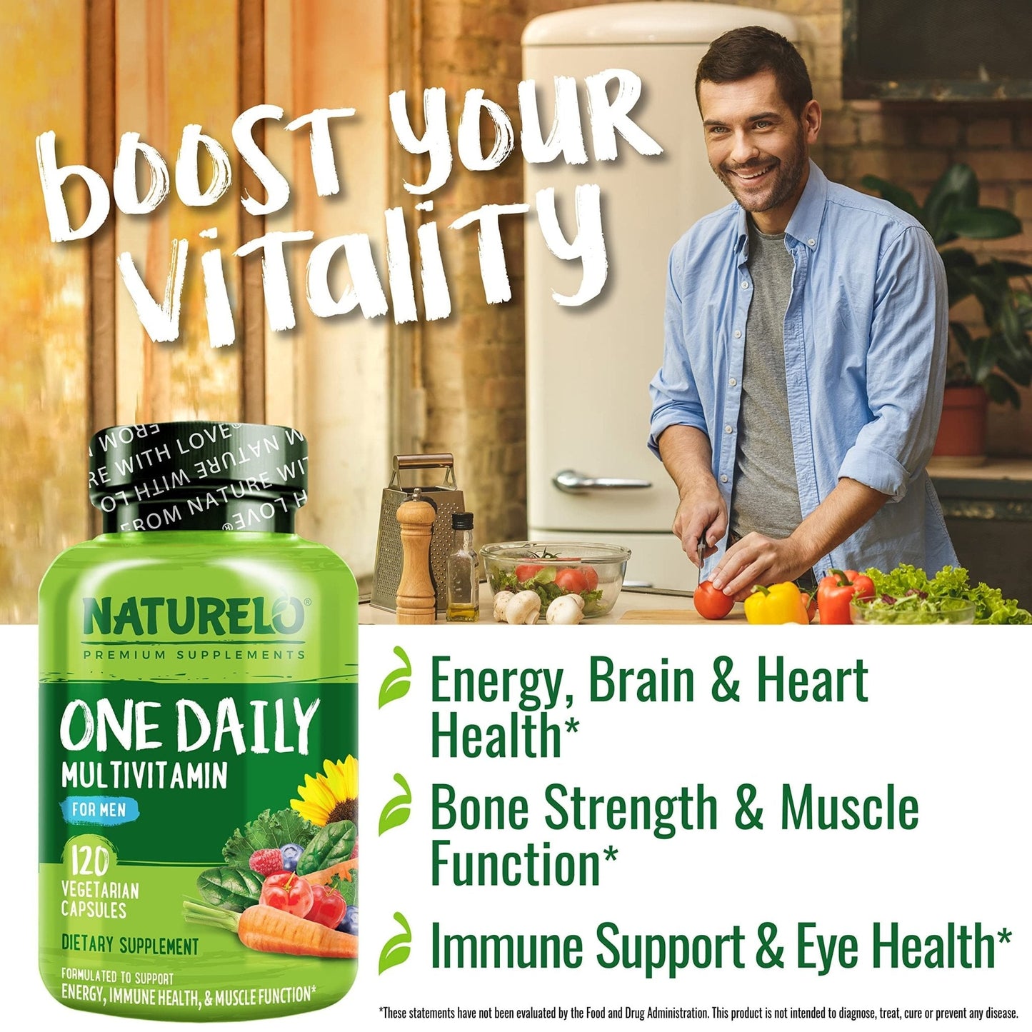 NATURELO Mens Multivitamins - One Daily Multivitamin for Men with Vitamins, Minerals & Organic Whole Foods, Boost Energy & Health - PrimeBioHealth - canada supplements