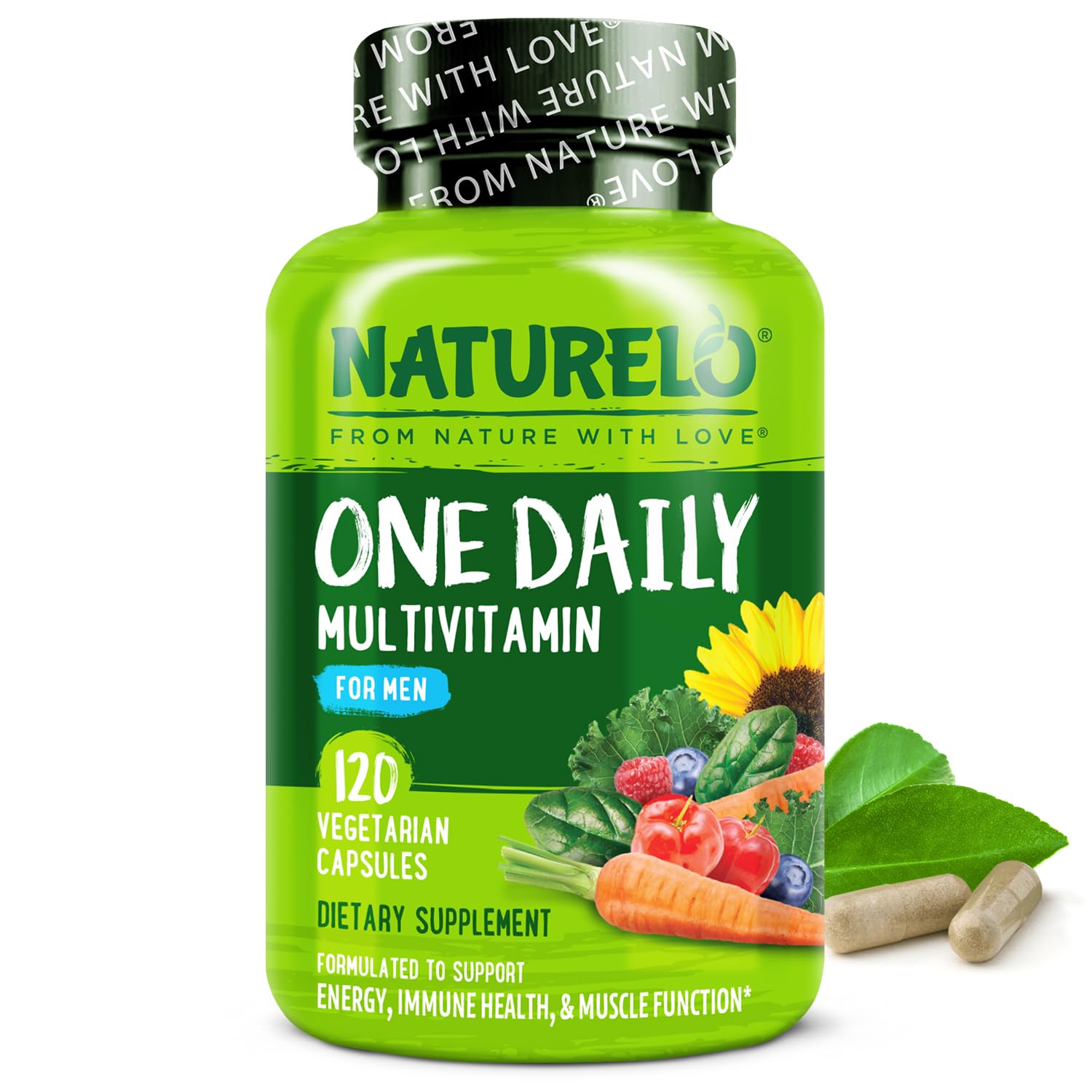 NATURELO Mens Multivitamins - One Daily Multivitamin for Men with Vitamins, Minerals & Organic Whole Foods, Boost Energy & Health - PrimeBioHealth - canada supplements