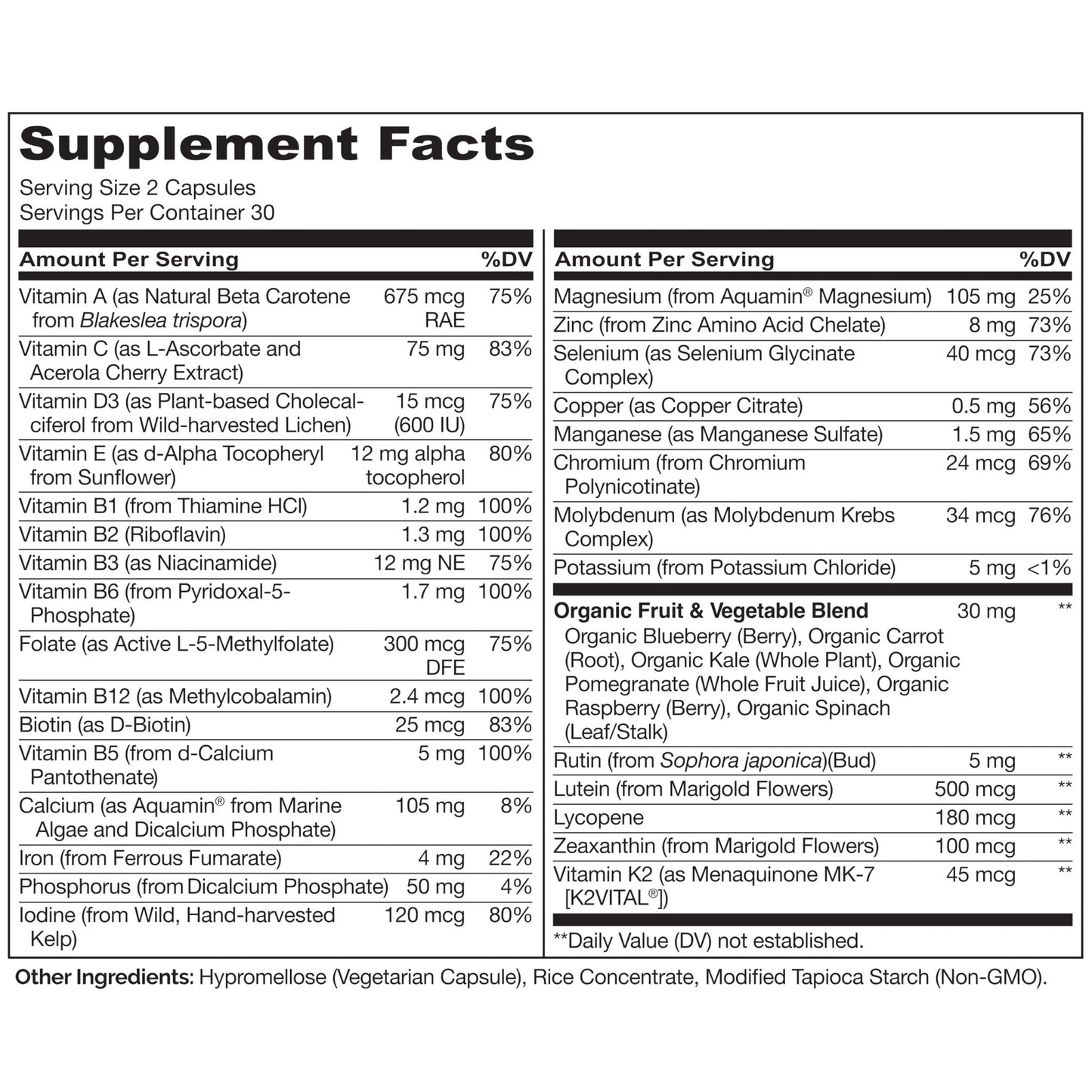 NATURELO Multivitamins for Teenage Girls/Boys, 60 Capsules, Whole Food Multivitamin with Minerals, Non-GMO, Vegetarian - PrimeBioHealth - canada supplements