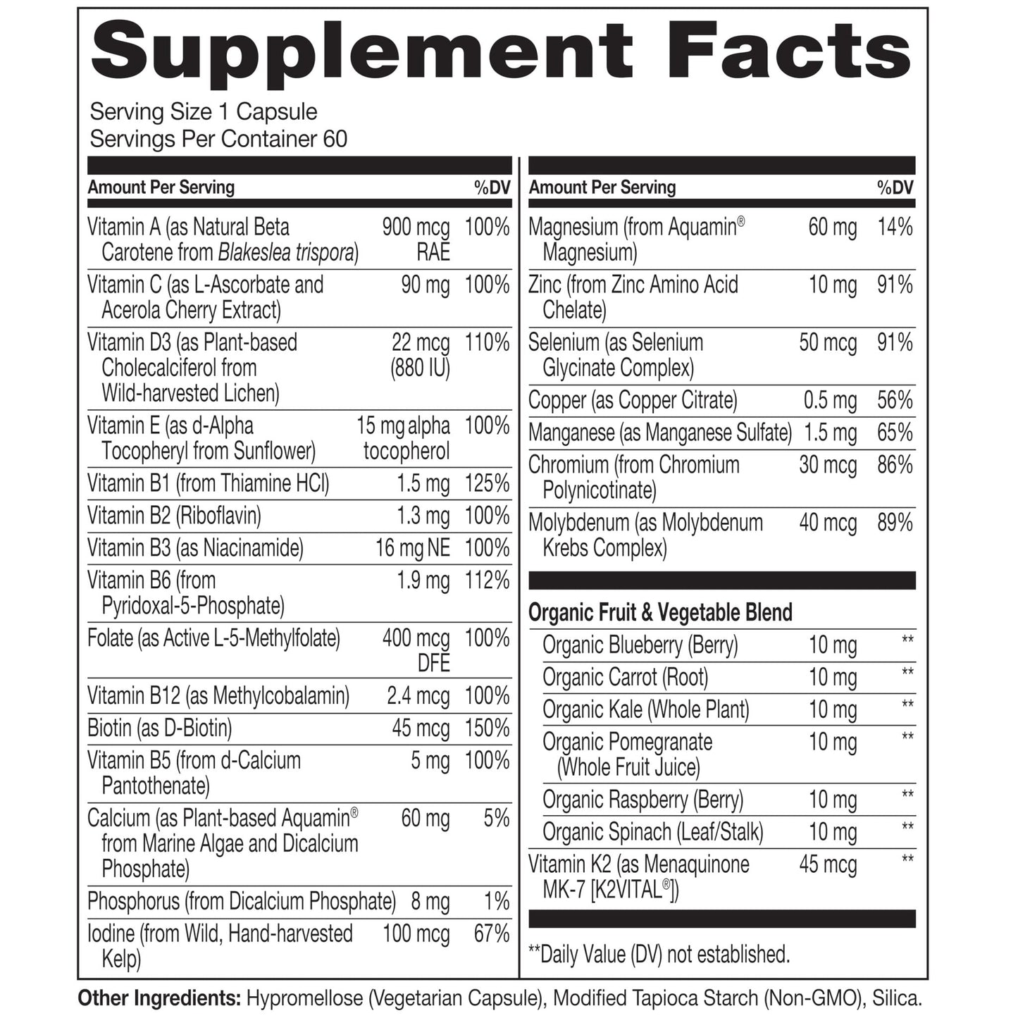 NATURELO One Daily Multivitamin for Women 50+ (Iron Free) - Menopause Support for Women Over 50 - Whole Food Supplement - PrimeBioHealth - canada supplements
