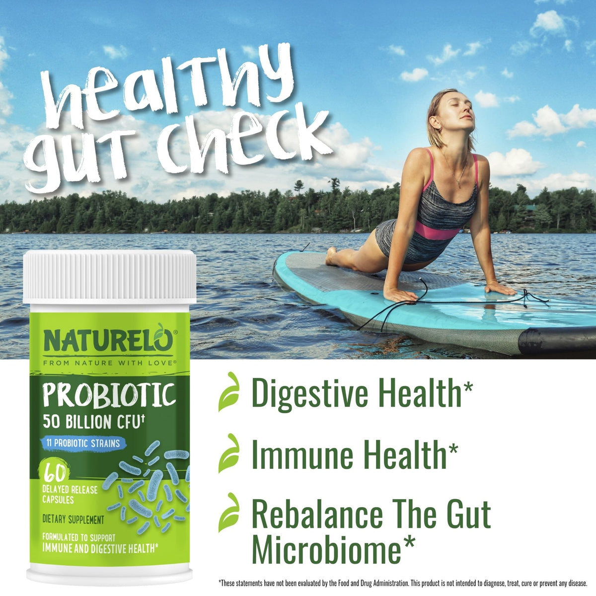 NATURELO Probiotics for Digestive Health - 50 Billion CFU, 11 Strains, Daily Use Supplement - Boosts Immune System, Delayed Release, - PrimeBioHealth - canada supplements