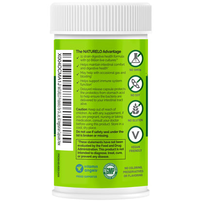 NATURELO Probiotics for Digestive Health - 50 Billion CFU, 11 Strains, Daily Use Supplement - Boosts Immune System, Delayed Release, - PrimeBioHealth - canada supplements