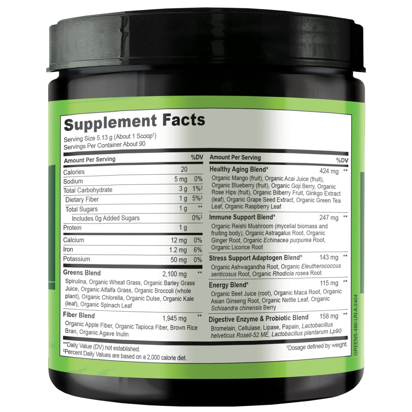 NATURELO Raw Greens Superfood Powder - Unsweetened - Boost Energy, Detox, Enhance Health - Organic Spirulina - Wheat Grass - Whole Food Nutrition from Fruits - PrimeBioHealth - canada supplements