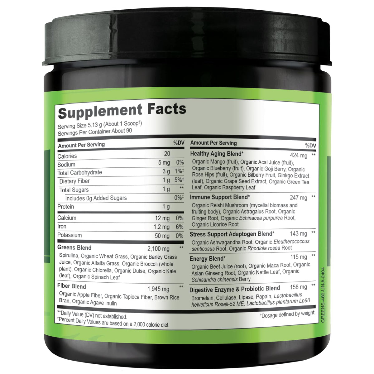 NATURELO Raw Greens Superfood Powder - Unsweetened - Boost Energy, Detox, Enhance Health - Organic Spirulina - Wheat Grass - Whole Food Nutrition from Fruits - PrimeBioHealth - canada supplements