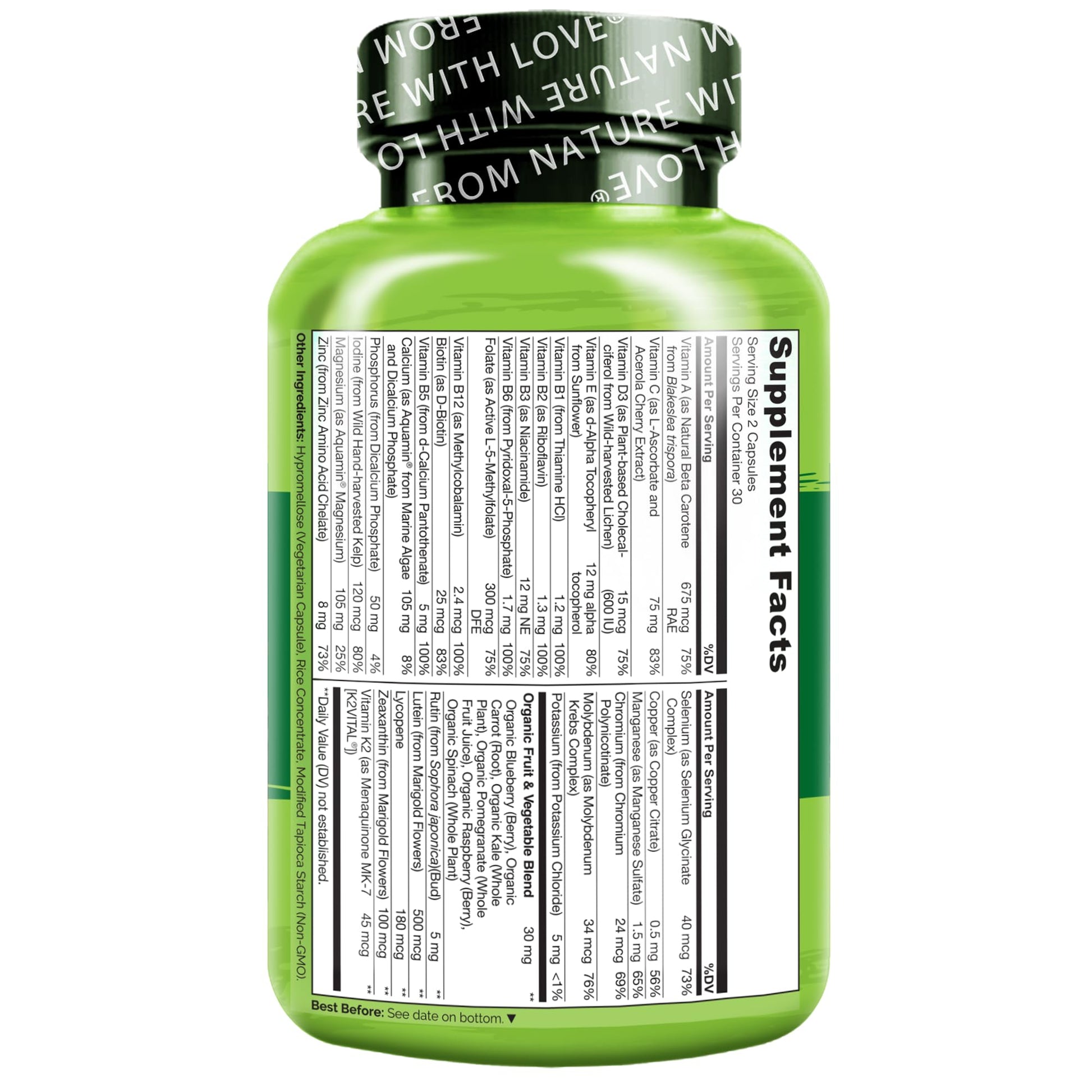 NATURELO Teen Multivitamin - Whole Food Multivitamin for Teenage Boys - Minerals Supplement for Active Kids - PrimeBioHealth - canada supplements