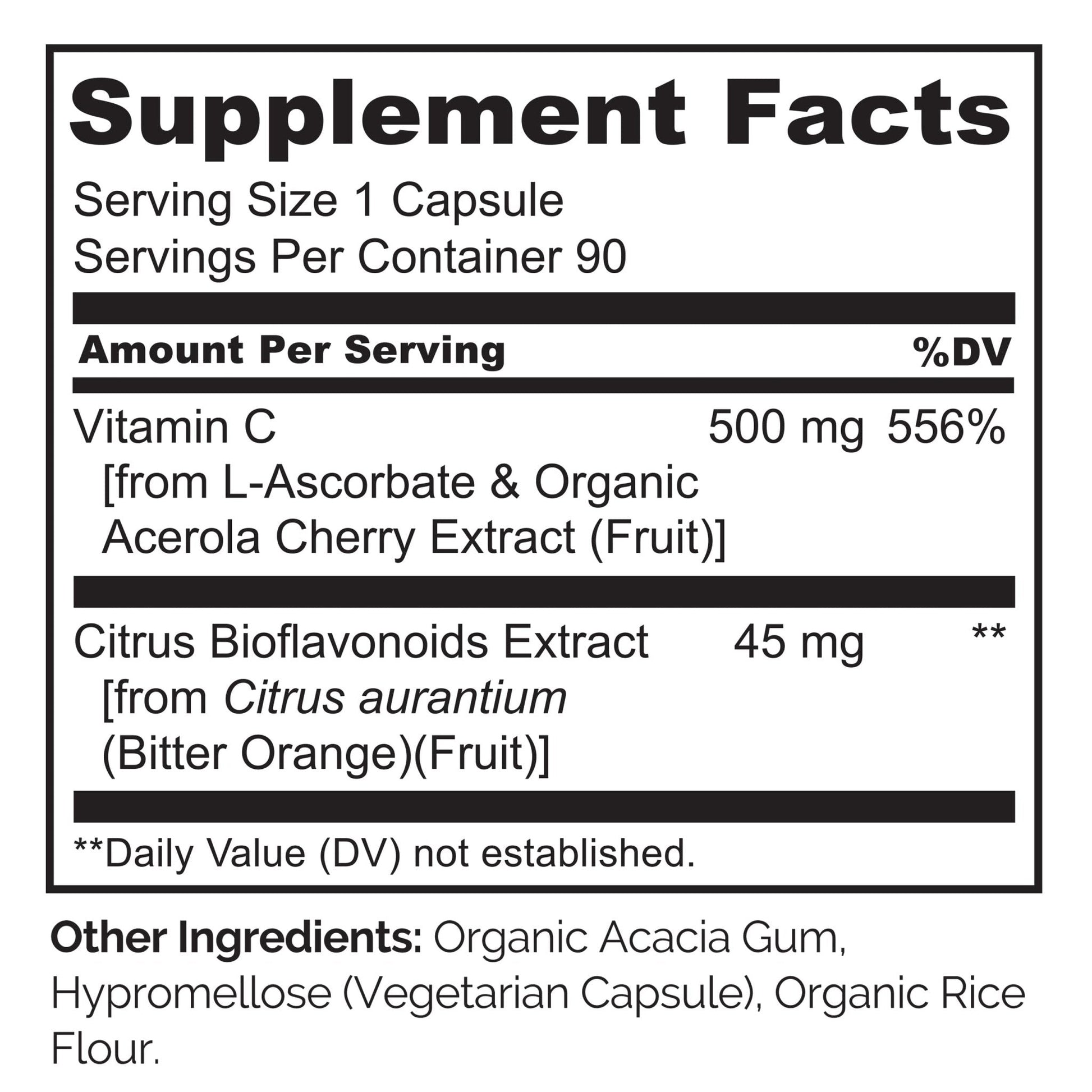 NATURELO Vitamin C with Organic Acerola Cherry Extract and Citrus Bioflavonoids - Vegan Supplement - Immune Support - 500 mg VIT C per Cap - PrimeBioHealth - canada supplements