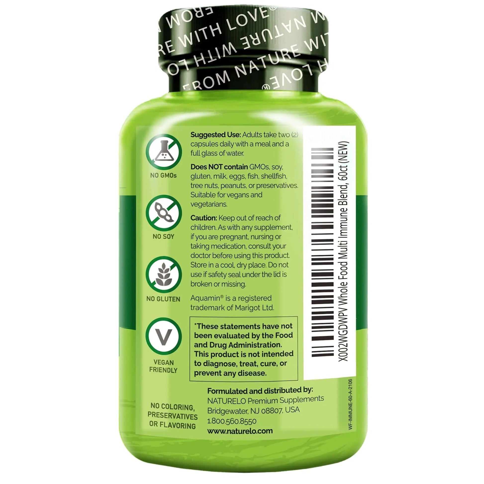 NATURELO Whole Food Multivitamin + Immune Blend with Elderberry & Mushrooms - Complete Multivitamin with Extra Immune Support - PrimeBioHealth - canada supplements