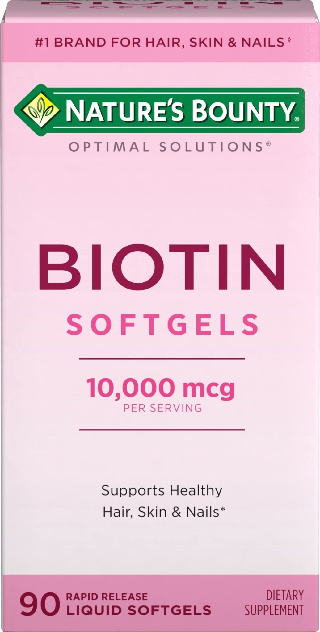 Nature's Bounty Biotin 10000mcg Supplement, Supports Healthy Hair, Skin and Nails, Optimal Solutions Hair Vitamin with Biotin - PrimeBioHealth - canada supplements