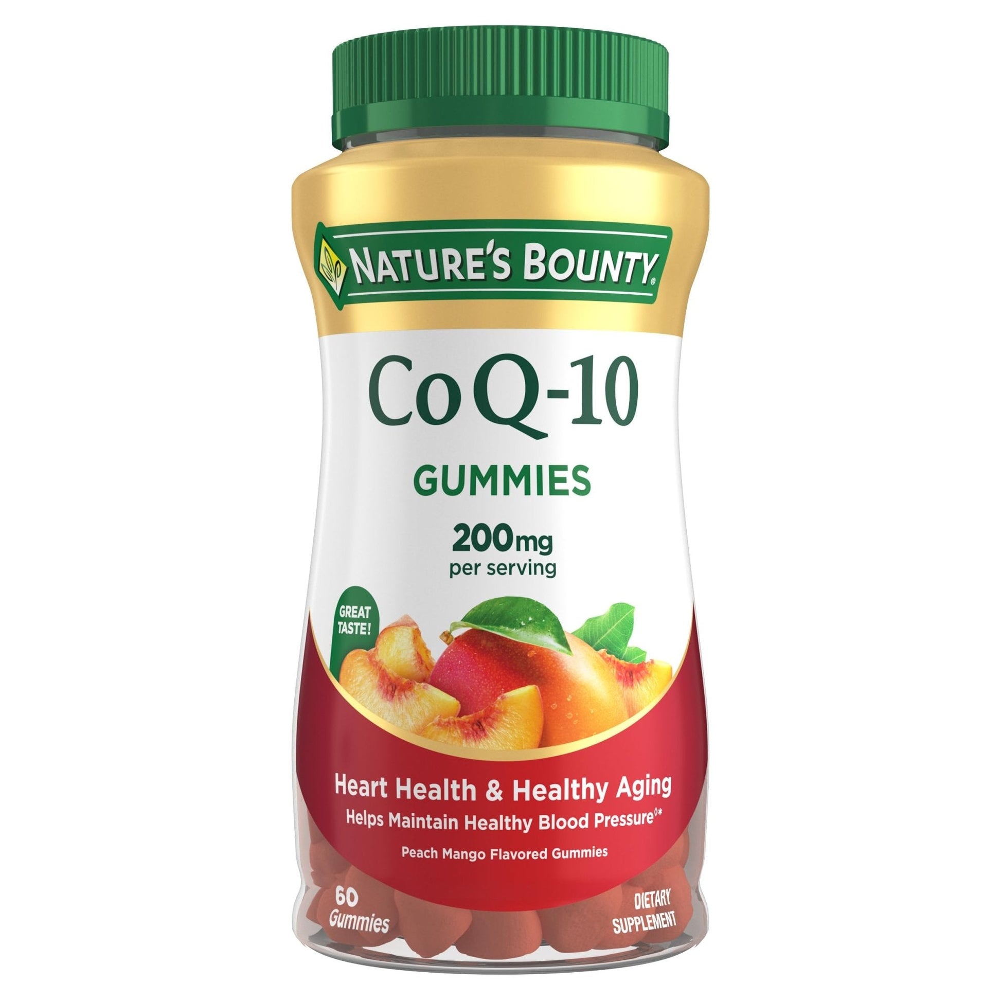 Nature's Bounty CoQ10 Gummies, Supports Heart Health, CoQ10 200mg, Peach Mango Flavor, 60 Count - PrimeBioHealth - canada supplements