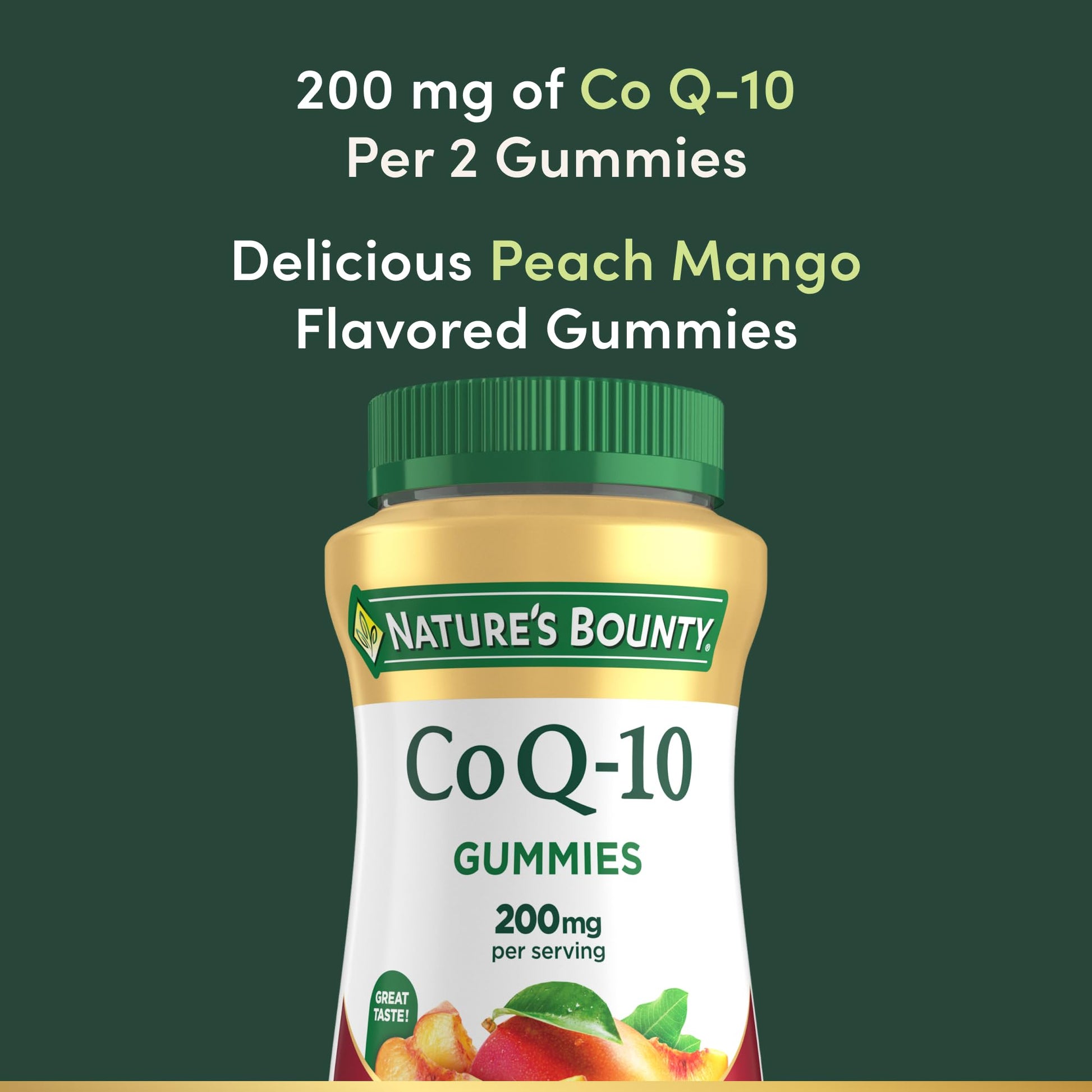 Nature's Bounty CoQ10 Gummies, Supports Heart Health, CoQ10 200mg, Peach Mango Flavor, 60 Count - PrimeBioHealth - canada supplements