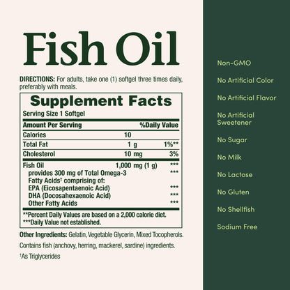 Nature’s Bounty Fish Oil, Supports Heart Health, 1000mg, Rapid Release Softgels, 145 Ct - PrimeBioHealth - canada supplements
