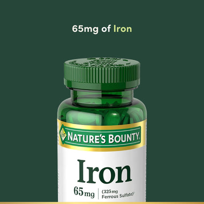 Nature’s Bounty Iron 65mg, 325 mg Ferrous Sulfate, Cellular Energy Support, Promotes Normal Red Blood Cell Production - PrimeBioHealth - canada supplements