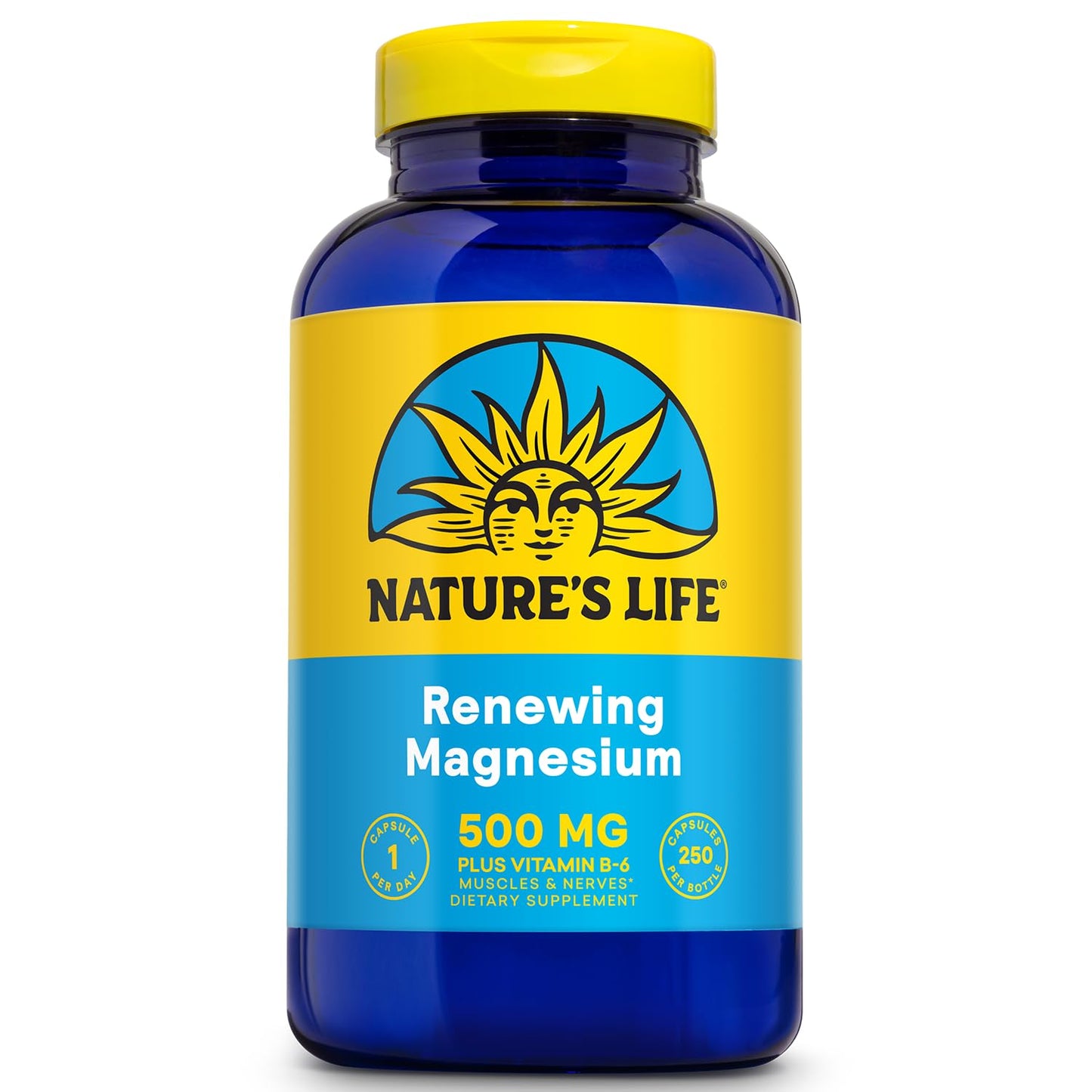 Nature’s Life Renewing Magnesium 500 mg - Magnesium Citrate, Magnesium Malate, Magnesium Oxide Plus Vitamin B-6 - Muscles and Nerves Support - Lab Verified - 275 Servings, 275 VegCaps - PrimeBioHealth - canada supplements